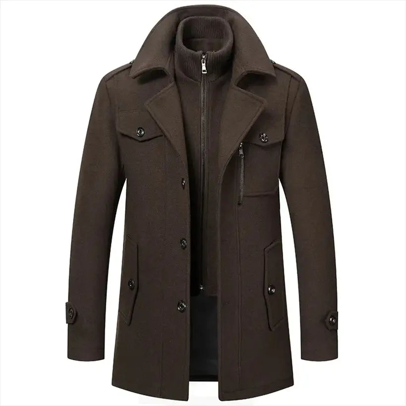 Men's Cashmere Wool Blend Trench Coat @chichicmart