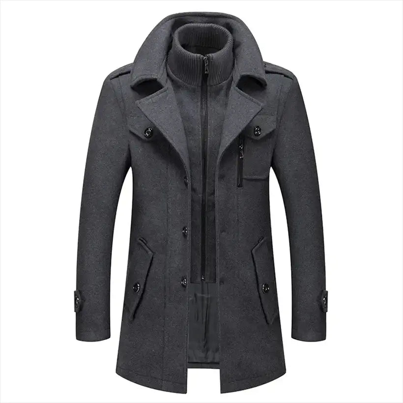 Men's Cashmere Wool Blend Trench Coat @chichicmart