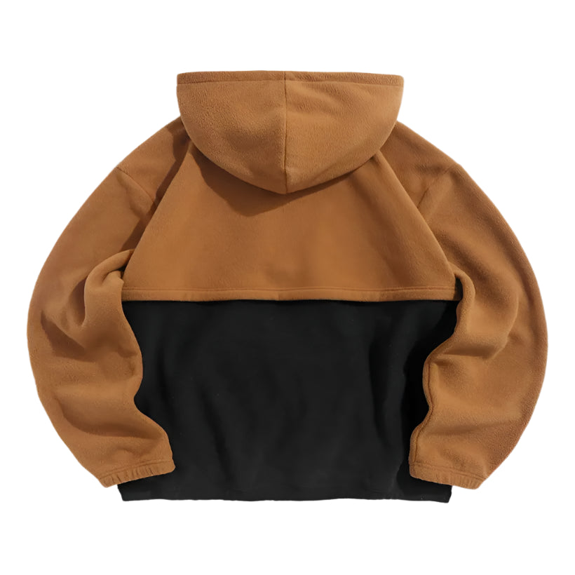 Men's Colorblock Half-Zip Polar Fleece Hoodie @chichicmart