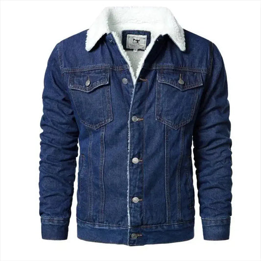 Men's Light Blue Slim Casual Denim Jacket @chichicmart
