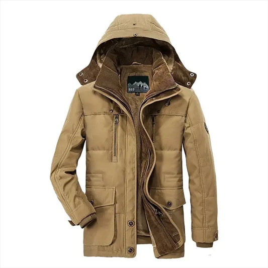 Men's Long Cashmere Thicken Winter Parka @chichicmart