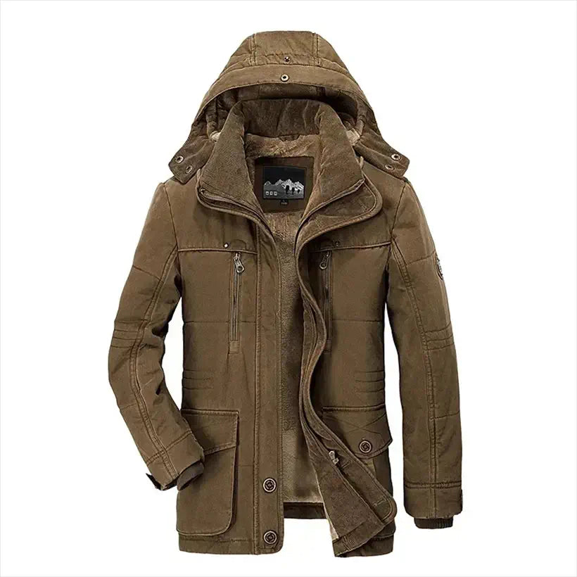 Men's Long Cashmere Thicken Winter Parka @chichicmart