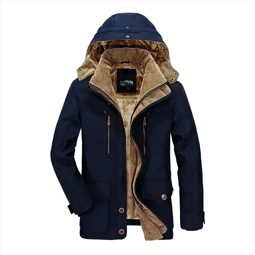 Men's Long Cashmere Thicken Winter Parka @chichicmart