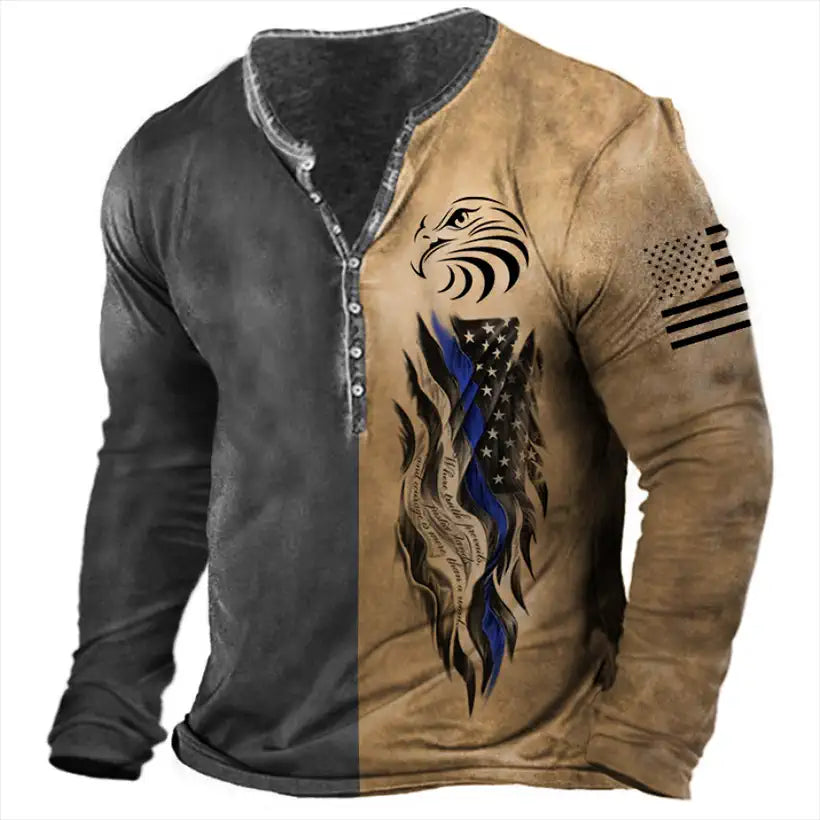 Men's Route 66 Long Sleeve 3D Print T-Shirt @chichicmart