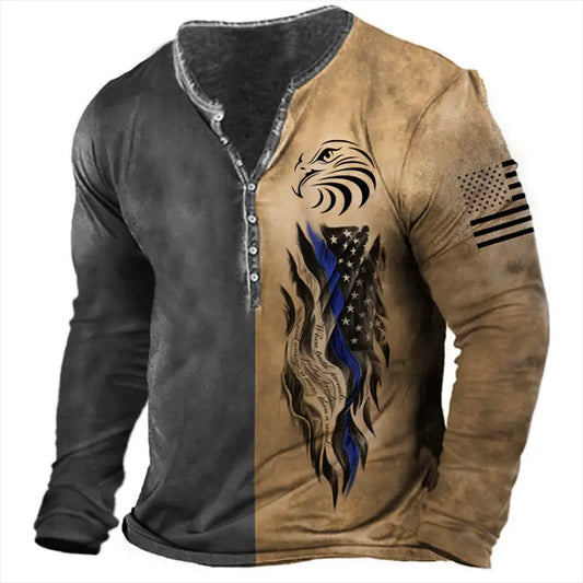 Men's Route 66 Long Sleeve 3D Print T-Shirt @chichicmart