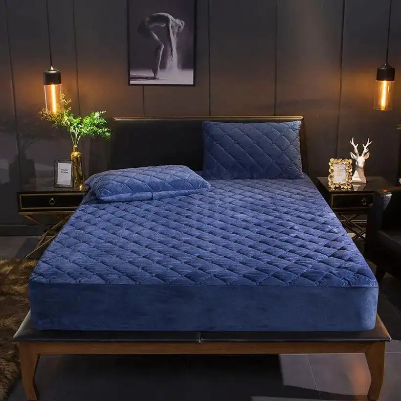 Plush Quilted Thick Warm Mattress Cover @chichicmart