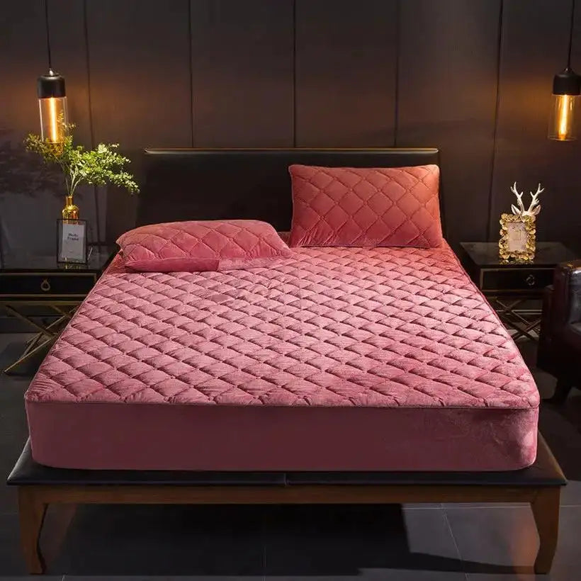 Plush Quilted Thick Warm Mattress Cover @chichicmart