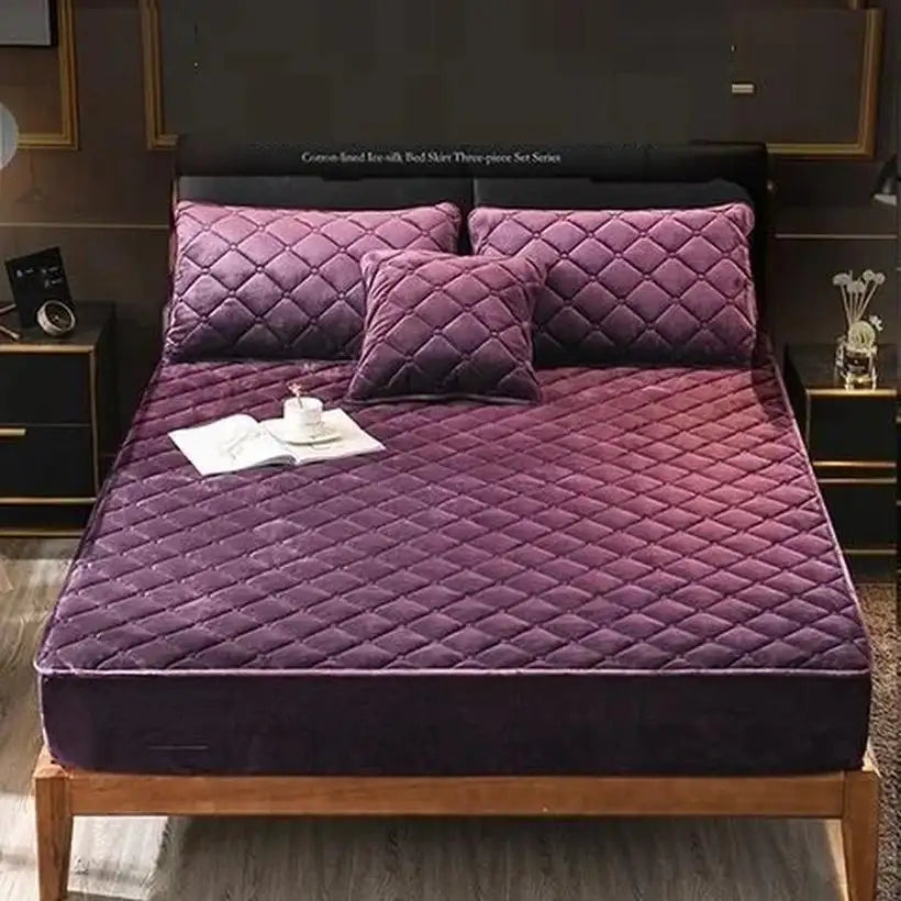 Plush Quilted Thick Warm Mattress Cover @chichicmart
