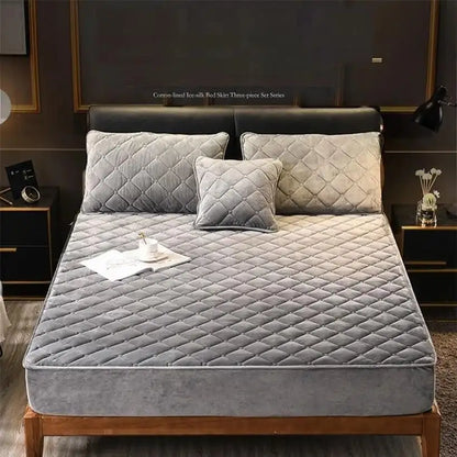 Plush Quilted Thick Warm Mattress Cover @chichicmart
