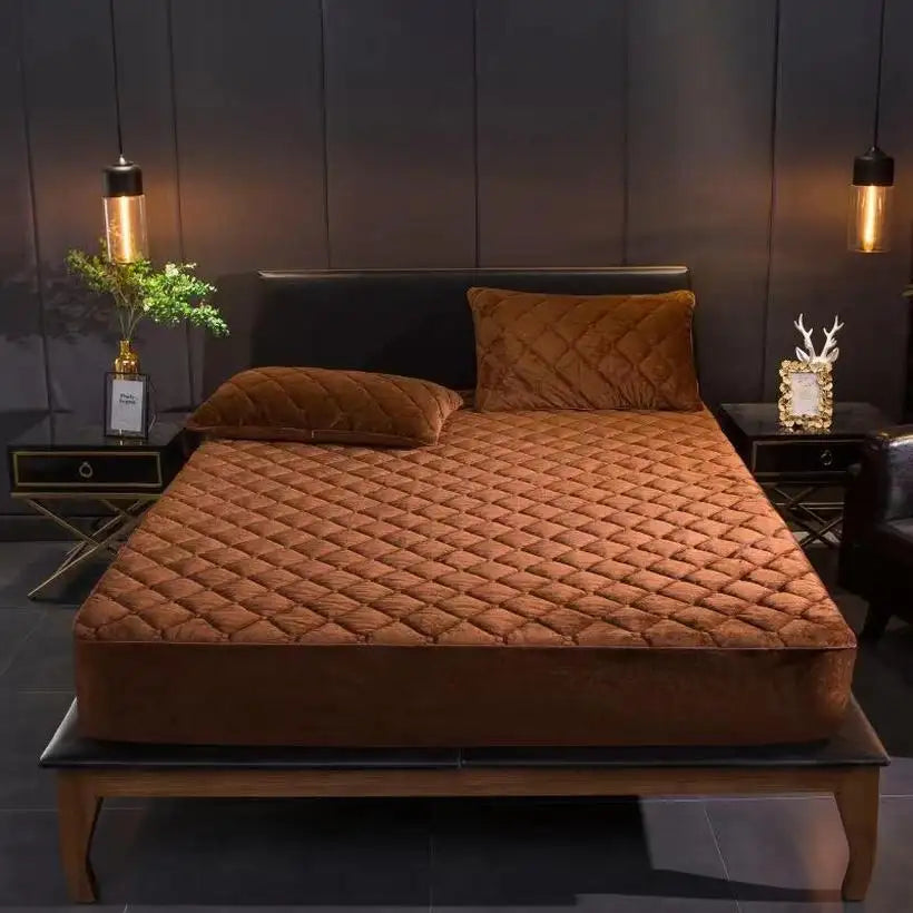 Plush Quilted Thick Warm Mattress Cover @chichicmart