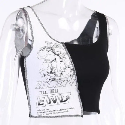 Punk Style Patchwork Tank Tops @chichicmart