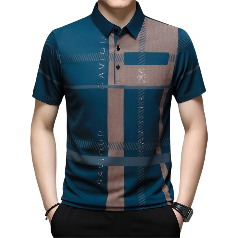 Short Sleeve Turn-down Collar Polo T-Shirt @chichicmart