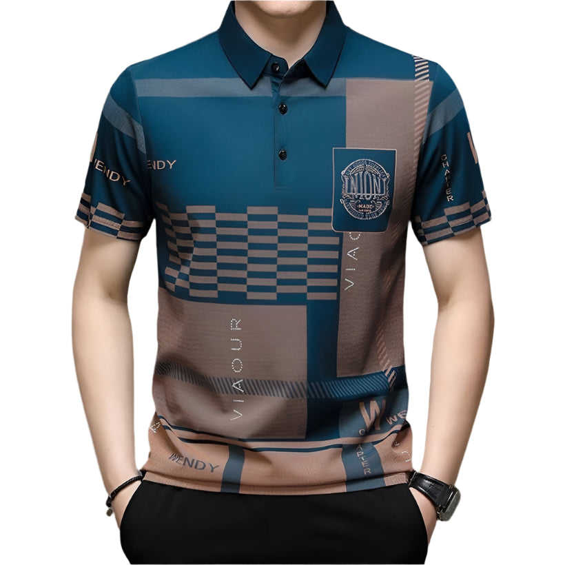 Short Sleeve Turn-down Collar Polo T-Shirt @chichicmart
