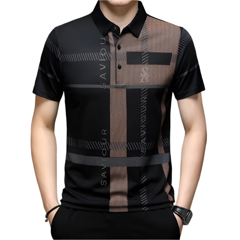 Short Sleeve Turn-down Collar Polo T-Shirt @chichicmart