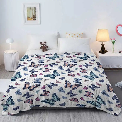 Soft Butterfly Flannel Throw Blankets @chichicmart