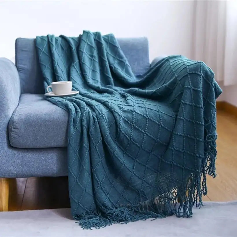 Textured Vintage Chunky Knit Throw @chichicmart