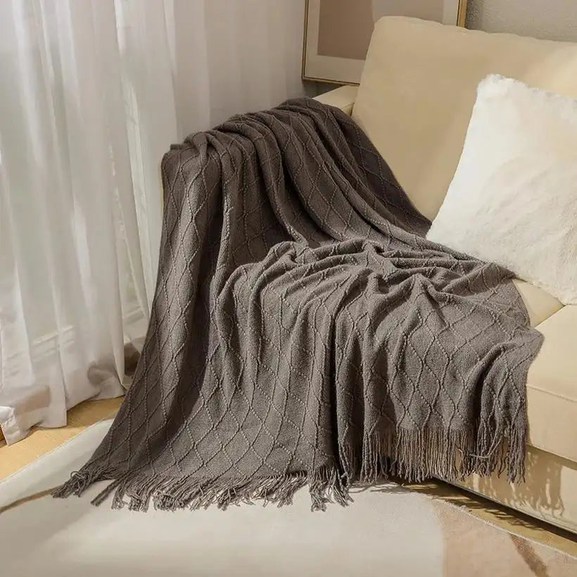 Textured Vintage Chunky Knit Throw @chichicmart