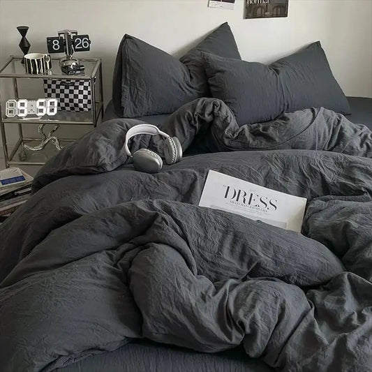 Thick Pure Brushed Duvet Cover Set @chichicmart