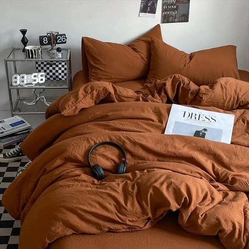 Thick Pure Brushed Duvet Cover Set @chichicmart