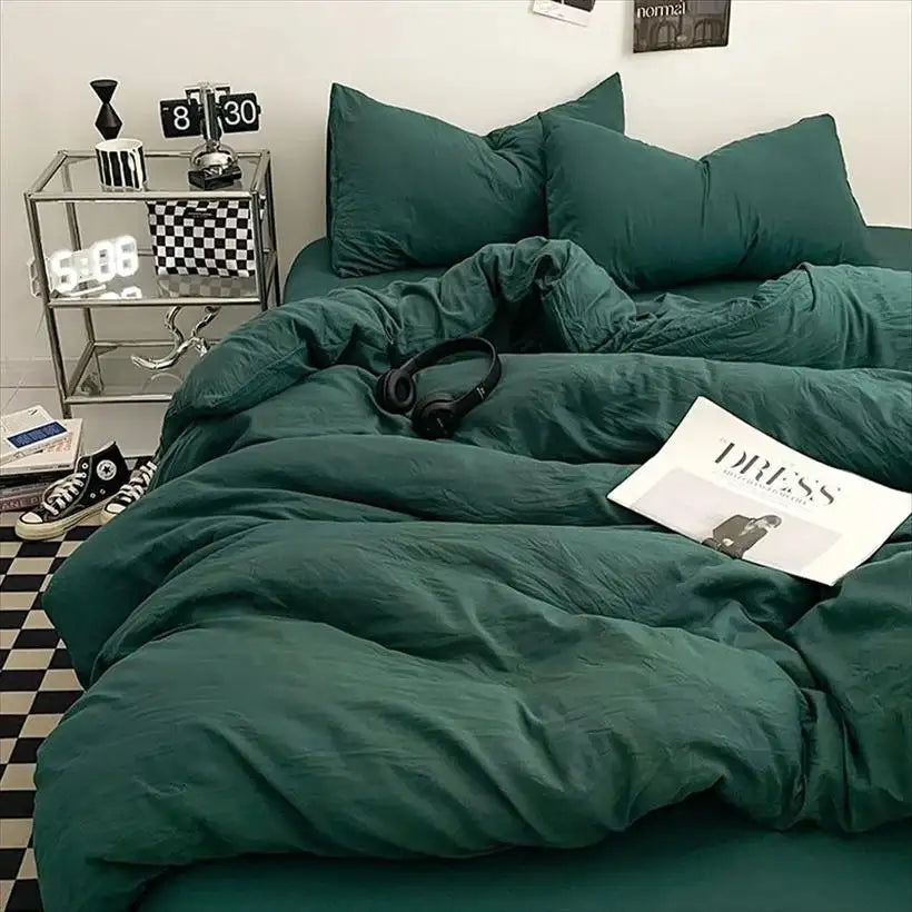 Thick Pure Brushed Duvet Cover Set @chichicmart
