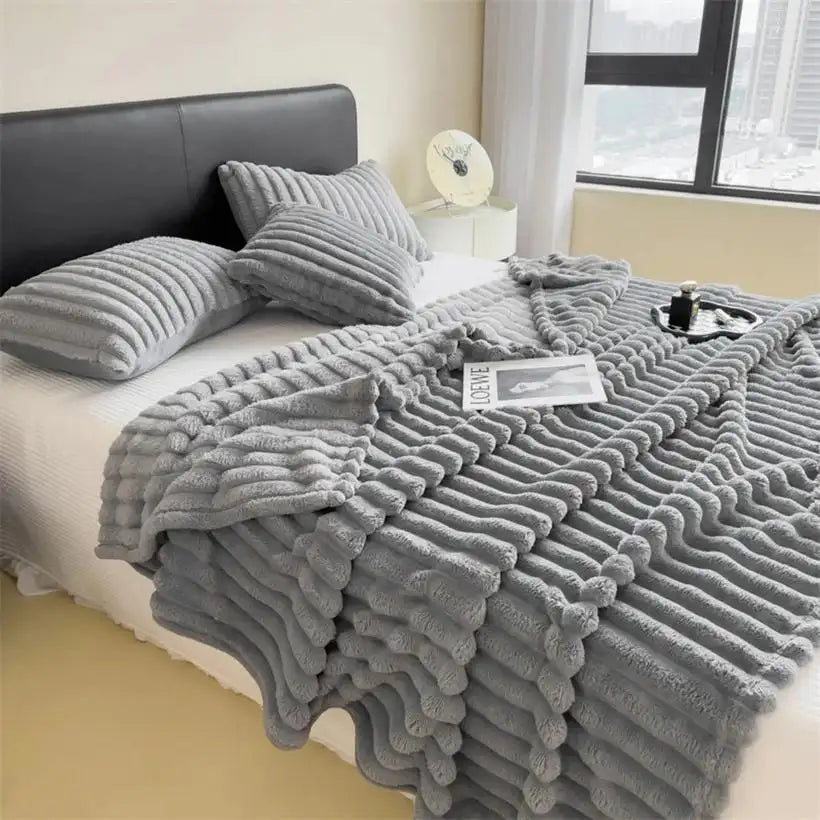 Thickened Striped Multifunctional Blankets @chichicmart