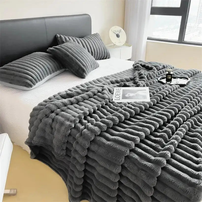 Thickened Striped Multifunctional Blankets @chichicmart