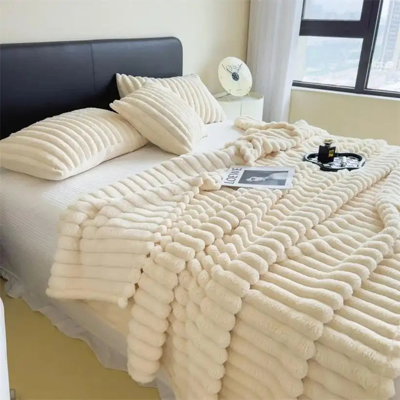 Thickened Striped Multifunctional Blankets @chichicmart