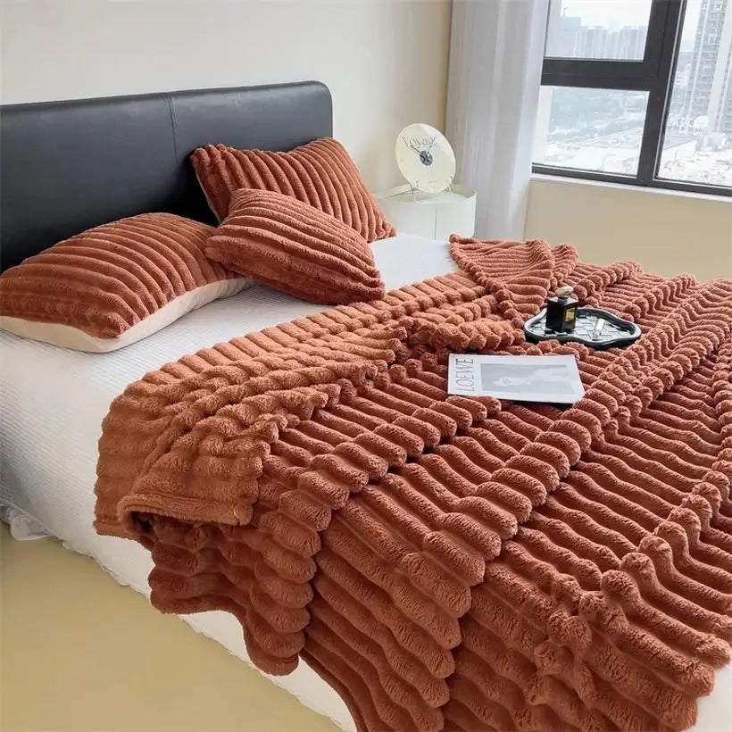Thickened Striped Multifunctional Blankets @chichicmart