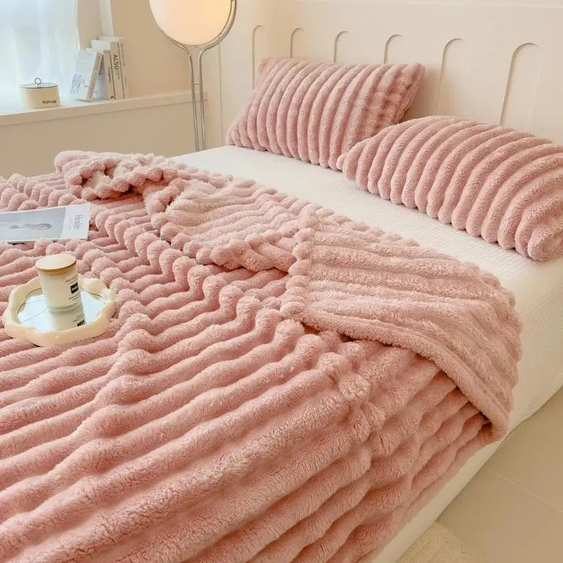 Thickened Striped Multifunctional Blankets @chichicmart