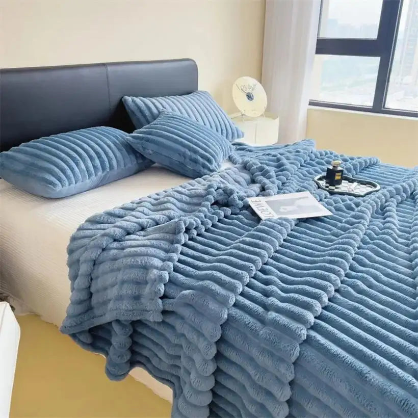 Thickened Striped Multifunctional Blankets @chichicmart