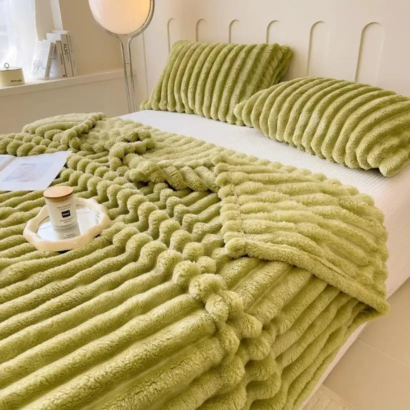 Thickened Striped Multifunctional Blankets @chichicmart