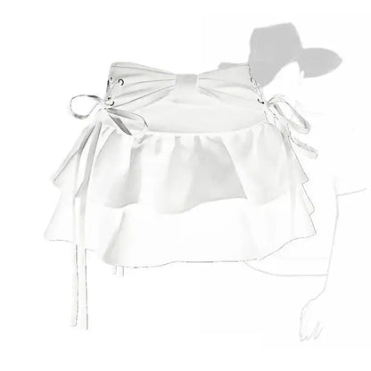 Women's Blue Denim Pleated A-Line Skirt @chichicmart