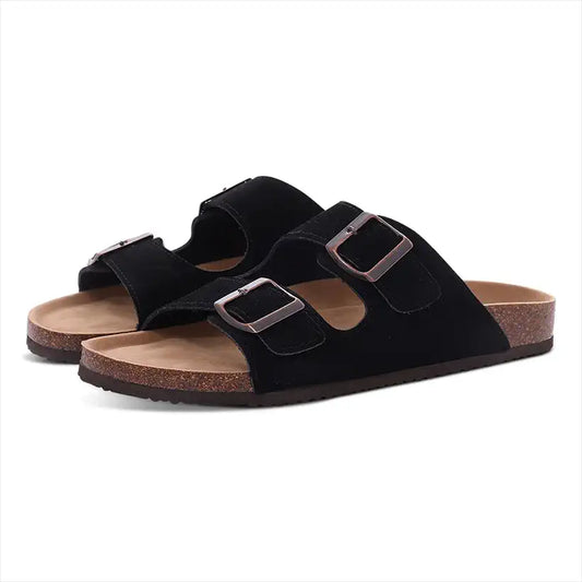 Women's Cork Slippers, Sandals With Adjustable Buckle @chichicmart