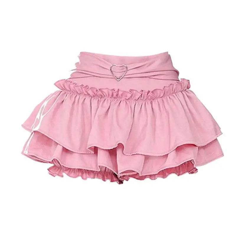 Women's High-Waisted Korean-Style Safety Shorts Skirt @chichicmart