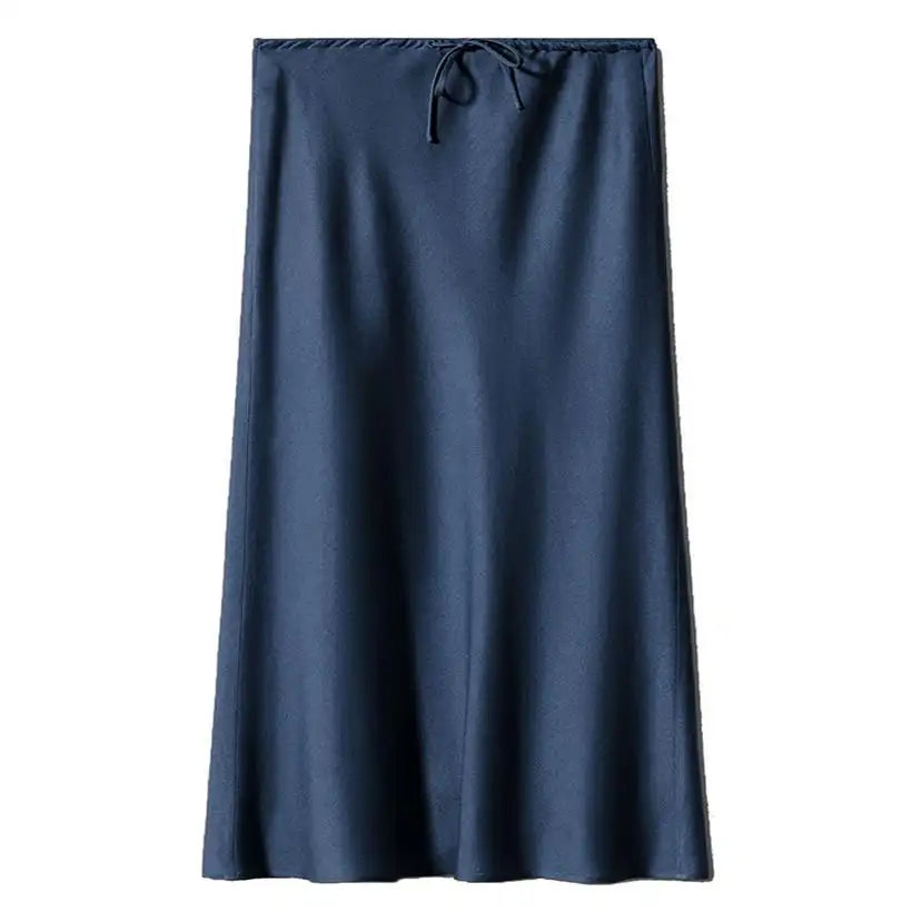 Women's High-Waisted Satin Maxi Skirt @chichicmart