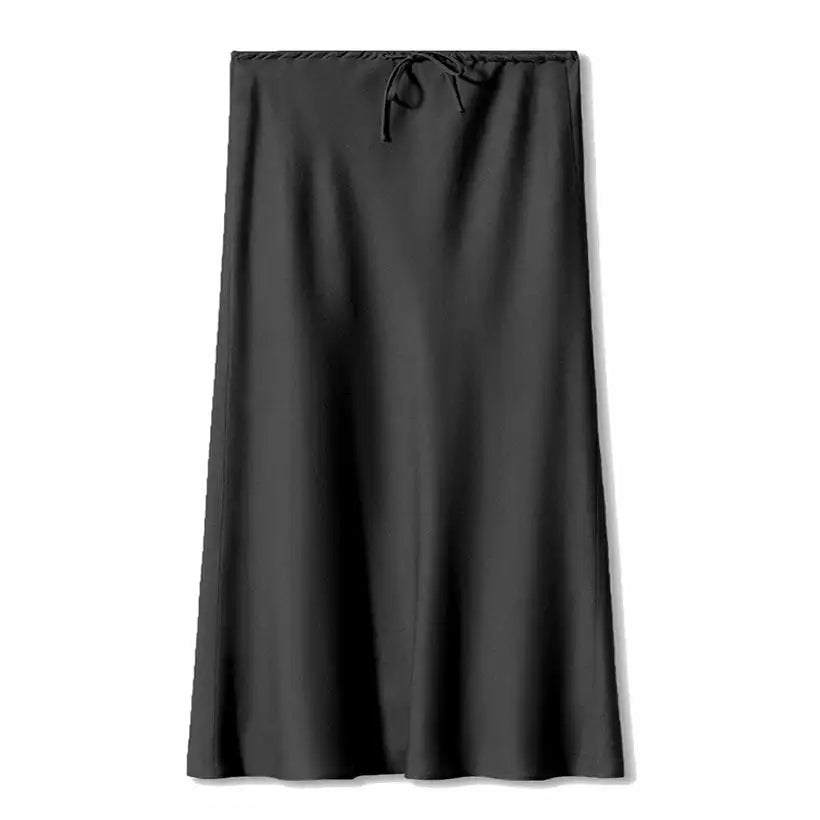 Women's High-Waisted Satin Maxi Skirt @chichicmart