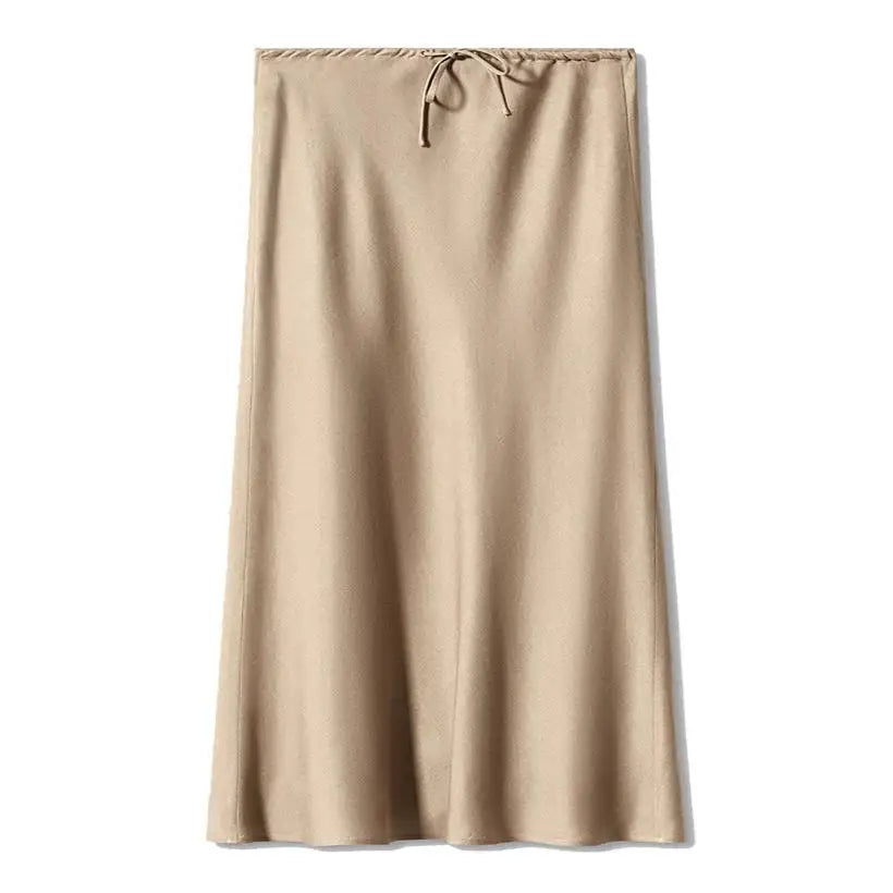 Women's High-Waisted Satin Maxi Skirt @chichicmart