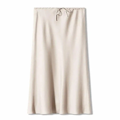 Women's High-Waisted Satin Maxi Skirt @chichicmart