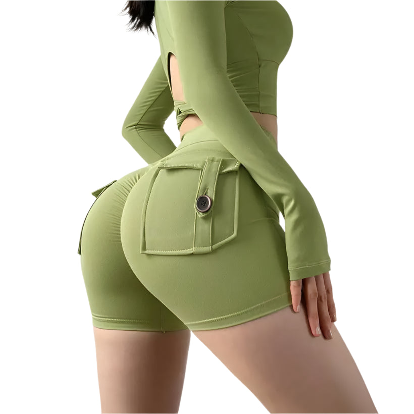 Women's High-Waisted Scrunch Butt Workout Shorts @chichicmart