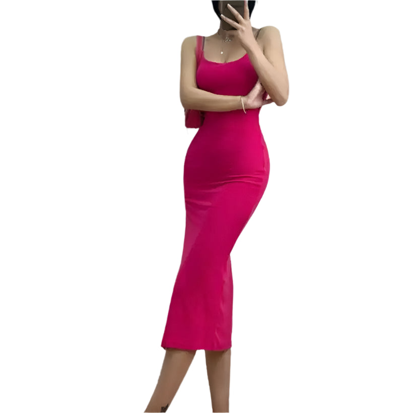 Women's Sleeveless Spaghetti Strap Bodycon Dress @chichicmart