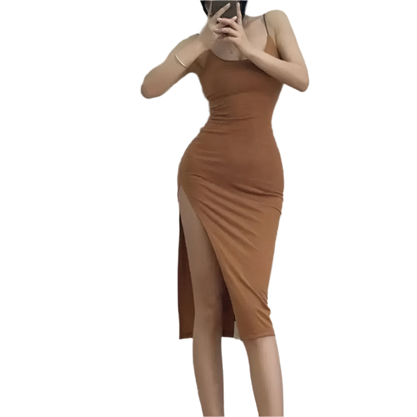 Women's Sleeveless Spaghetti Strap Bodycon Dress @chichicmart